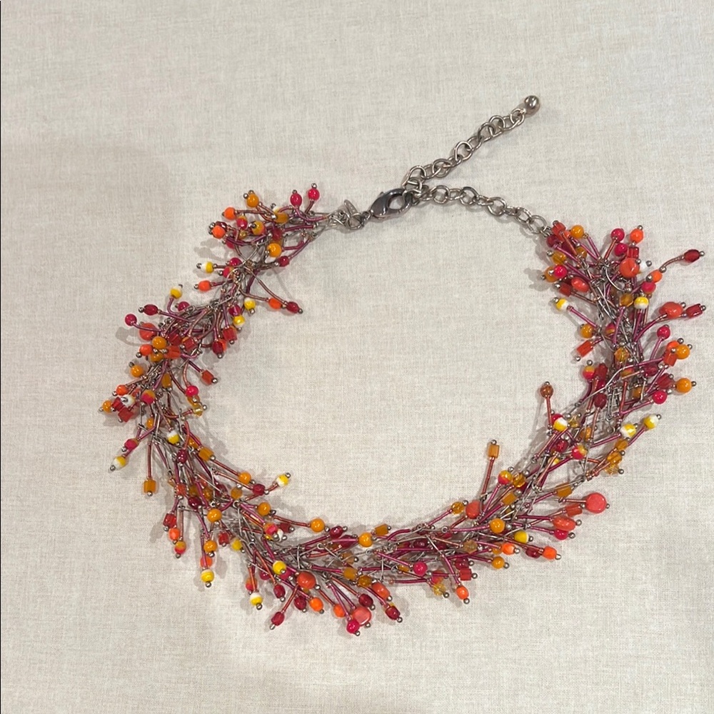 Vibrant Multicolor Beaded Choker Necklace